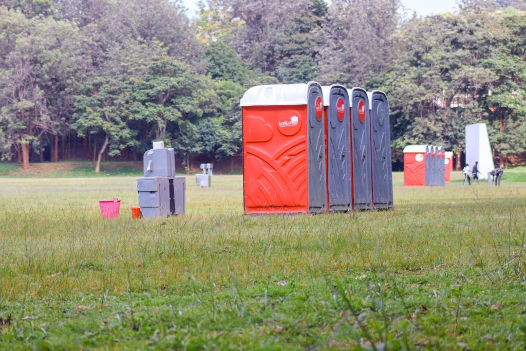 Clean portable toilets